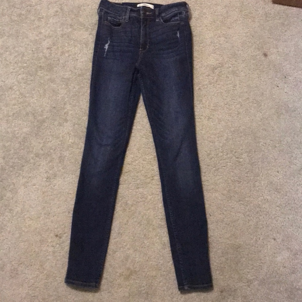dark wash abercrombie and fitch skinny jeans
